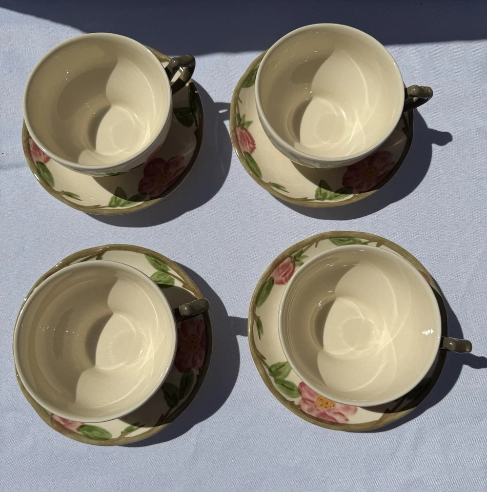 Juego de (4) tazas y platillos de café de té rosa del desierto franciscano Inglaterra Foto 4 de 4