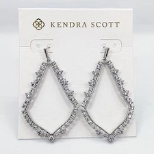 New Kendra Scott Sophee Crystal Drop Earrings in Silver