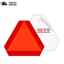 Diamond Grade Reflective Slow Moving Vehicle Sign - 7x8 inches, Easy Apply Pack