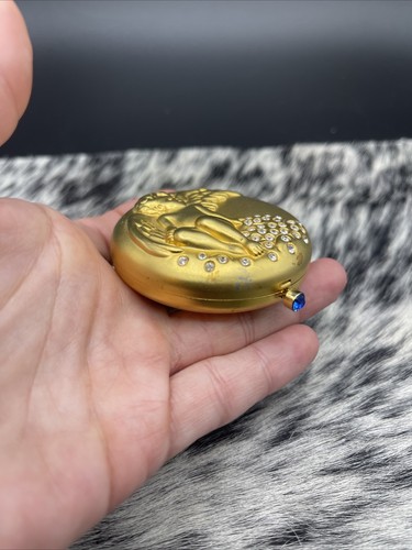 Polvere pressata lucida compatta angelo tono oro Estee Lauder vintage da collezione - Foto 6 di 24