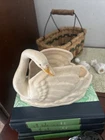 Hull Pottery # 812 USA White Swan Planter Vintage Antique Ceramic Art