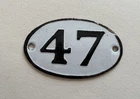 Vintage Enamel Porcelain Locker Number 47 Door Sign