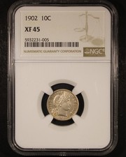 1902 Barber Dime - 10c NGC XF45 - Nice Type Example!