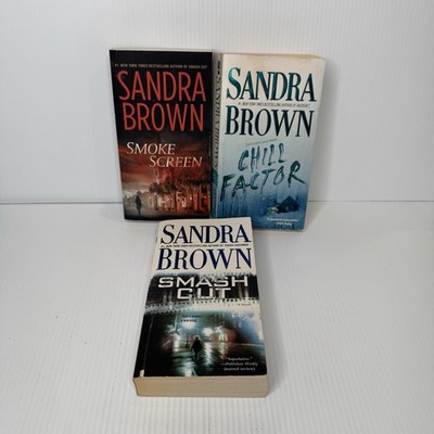 Sandra Brown Lot of 3 Smoke Screen Chill Factor Smash Cut PB Thriller