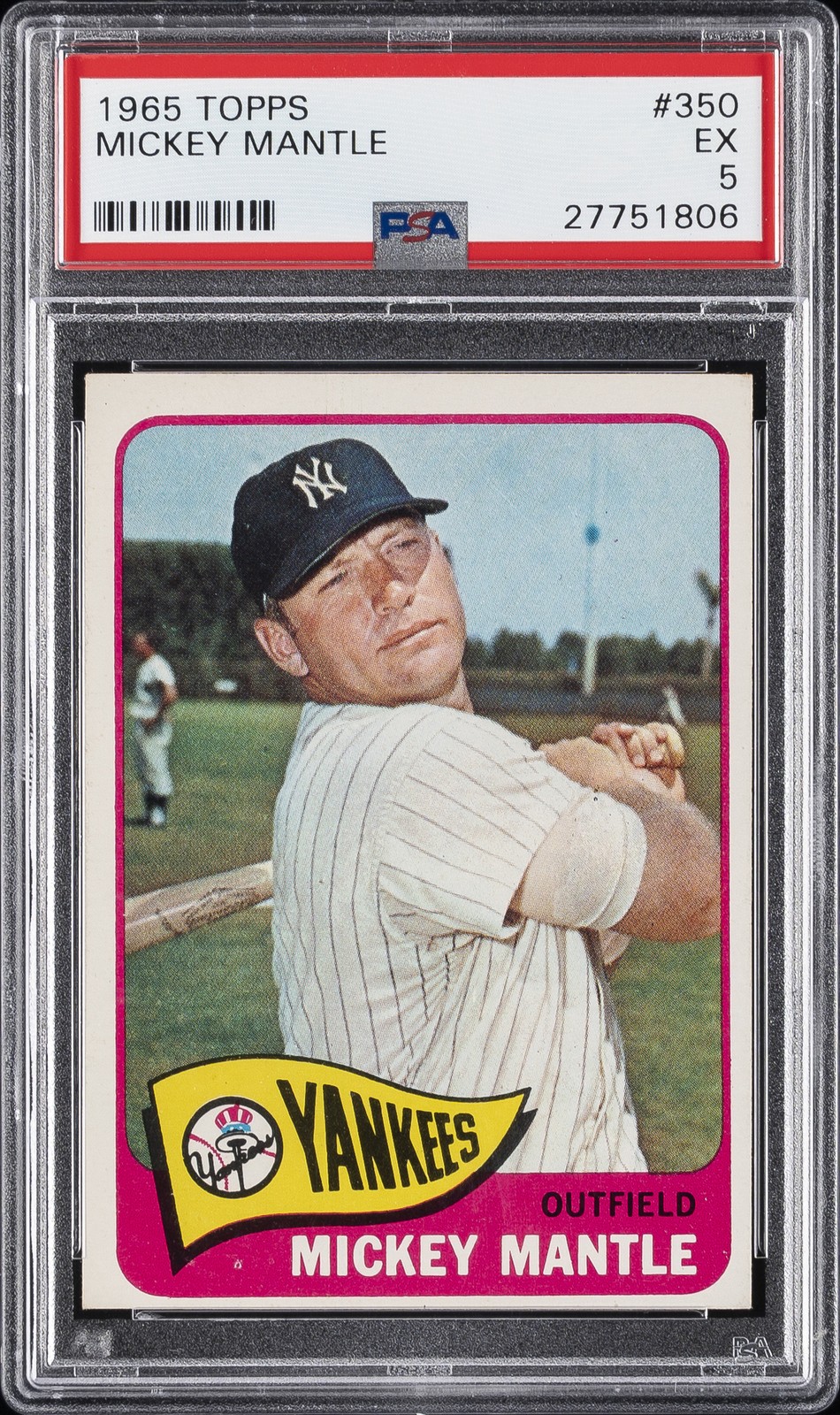1965 TOPPS #350 MICKEY MANTLE PSA 5