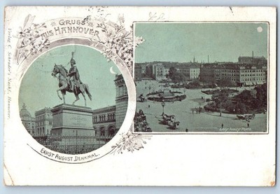 Germany Postcard Ernst August Monument Greetings from Hannover Multiview c1905