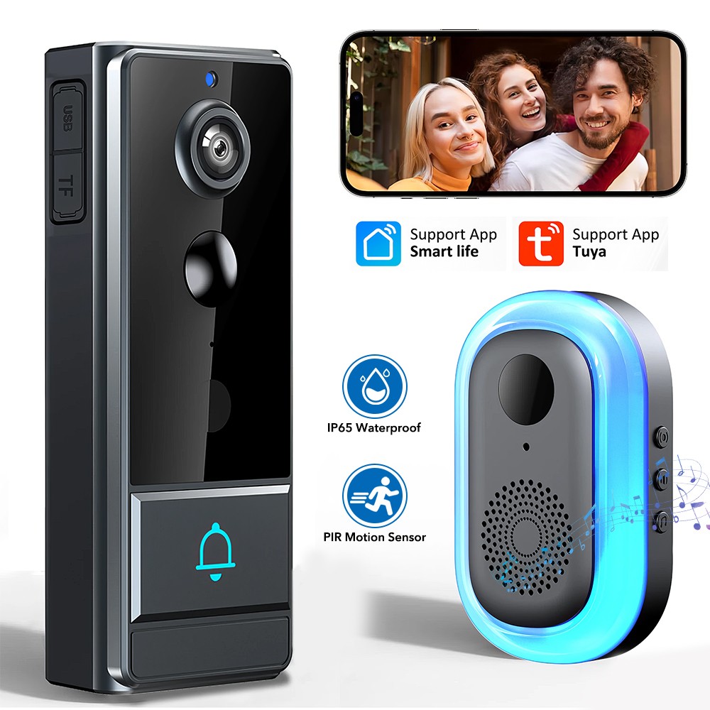 WiFi Doorbell Camera Smart Video Door Bell Audio Intercom Night Vision Doorbell