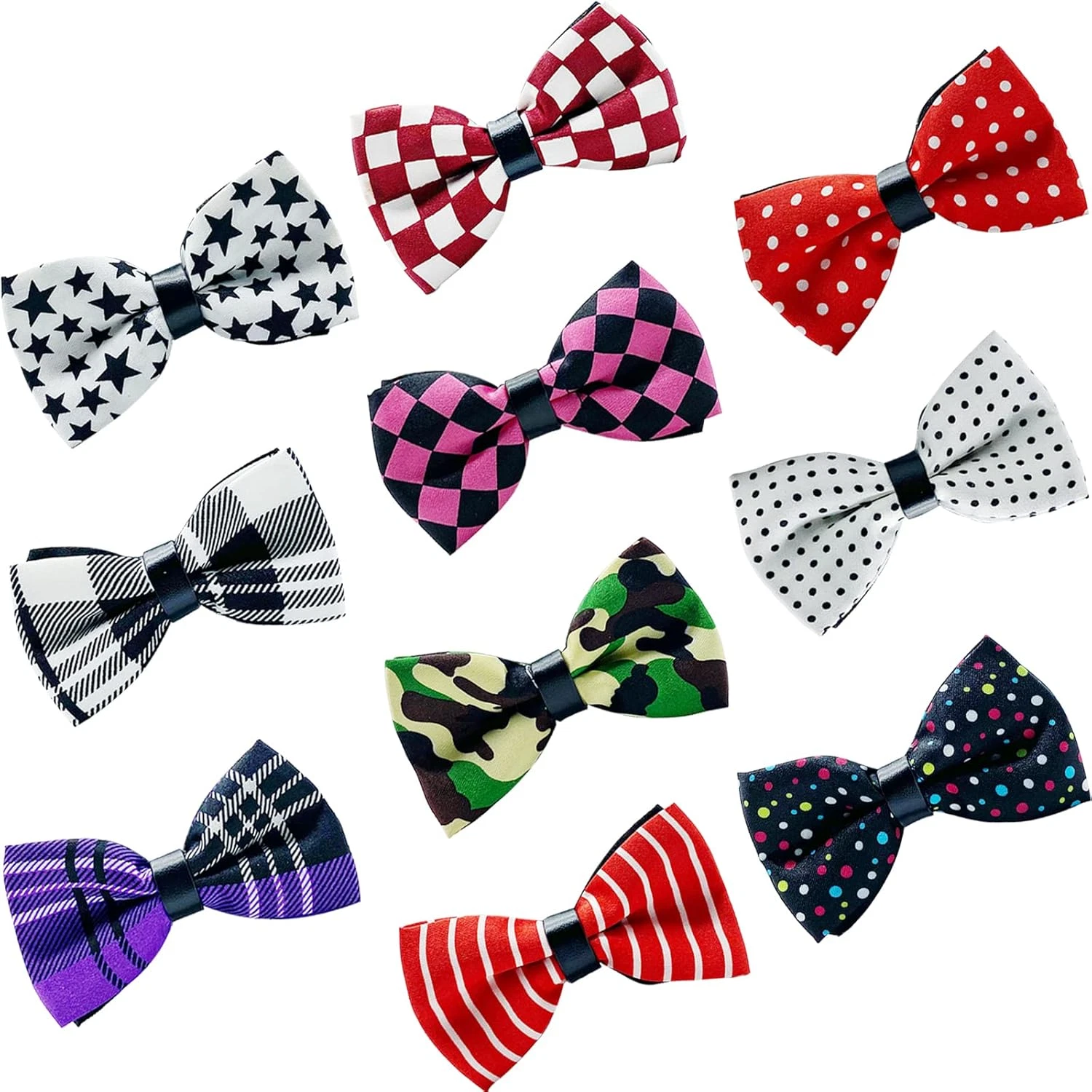 10 PCS Dogs Collar Elastic Attachment Bow Ties for Small Medium Large Pet/Cats P