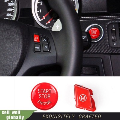 For BMW 3 Series M3 E90 E92 E93 2007-13 Red Steering Wheel M &Start Push Button