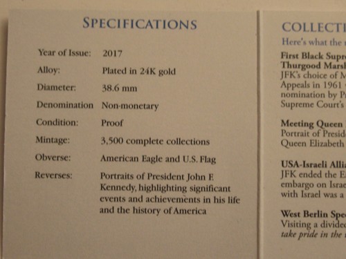 Collezione Bradford Exchange JFK 100th Anniversary Proof - in scatola/COA - Foto 7 di 9