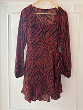 Express Mini Dress Womens Small Square Neck Animal Print Mobwife NWT Disco