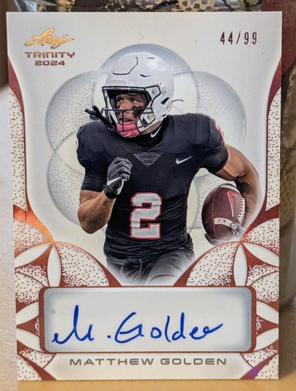 2024 Leaf Trinity Rookie Bronze Auto BA-MG1 Matthew Golden /99 Green Bay Packers