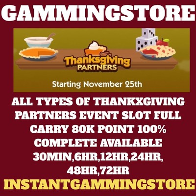 Thanksgiving partners event slot Choose Any Mono_poly Go Stickers Rush Slot