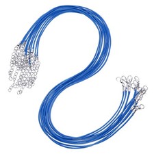 10pcs 18 Inch Waxed Necklace Cord 1.5mm for Jewelry Making, Gem Blue