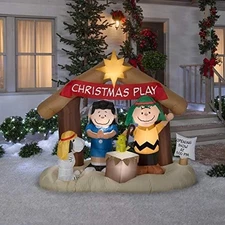 Gemmy Inflatables Peanuts Nativity Scene