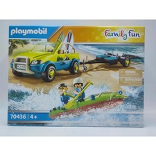 PLAYMOBIL 70436 Strandauto Kanuanhänger 2 Strand Surfbrett Flossen Auto Pkw NEU