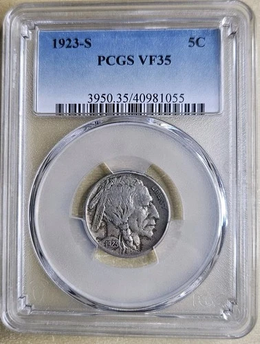 1923-S Buffalo Nickel 5c PCGS VF-35 Very Fine Almost XF Key Daye