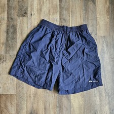 Vintage Reebok Navy Blue Crinkle Nylon Windbreaker Shorts Size L