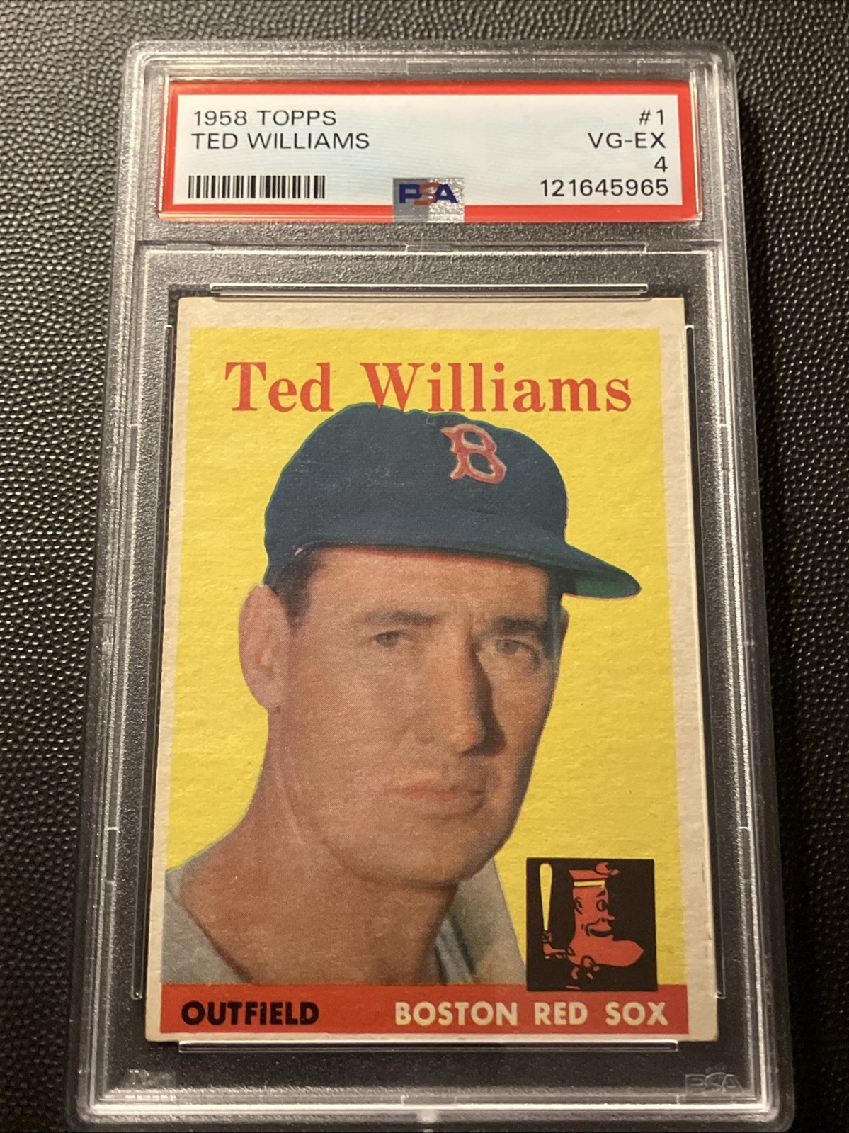1958 Topps Ted Williams #1 Boston Red Sox HOF Vintage Baseball Card PSA 4 VG-EX