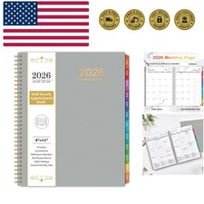 2026 Appointment Book/Planner - Weekly  Monthly, 9" x 11", Large, Jan 2026 -...