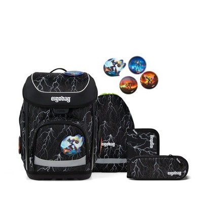 Ergobag Schulranzen-Set CUBO Super ReflektBär 5-teilig, 25/26