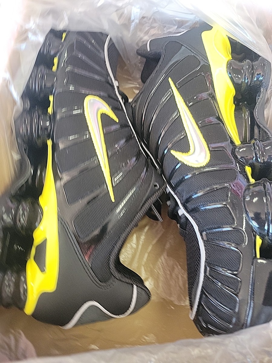 Nike Shox TL Black Dynamic Yellow Silver CN0151 002 Men's Size 8