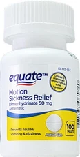 Fast-Acting Motion Sickness Relief Dimenhydrinate Tablets, 50 mg 100 Count 