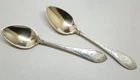 Two RARE 1871 GORHAM PALM PATTERN Sterling Silver, Gold Wash Demitasse Spoons
