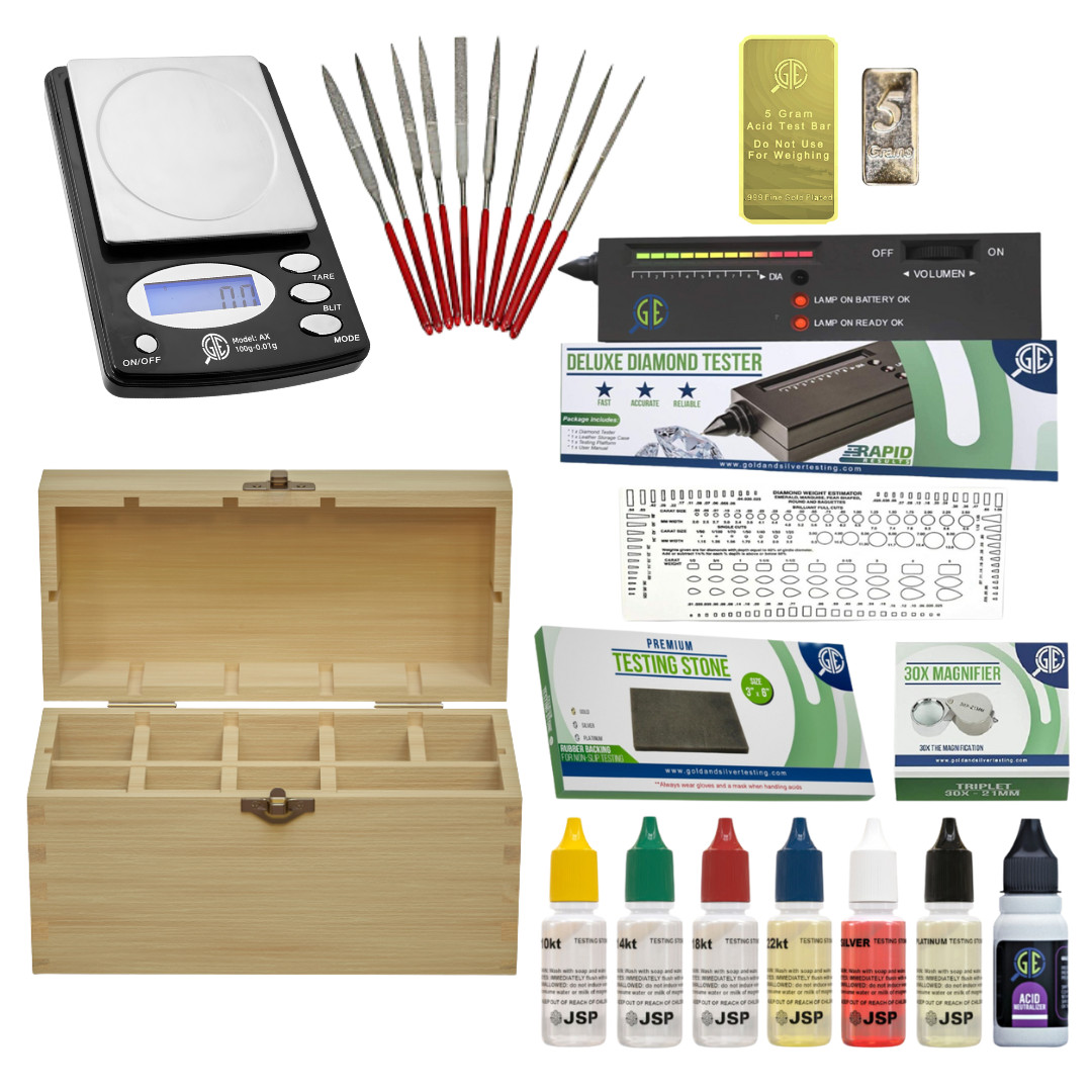Gold Silver Jewelry Test Kit 10K 14K 18K 24K Digital Scale Diamond Tester Acid