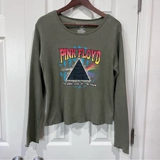 Pink Floyd Green Thermal Long Sleeve Shirt Bright Color Graphic Size XL