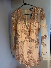 Fashion Nova Gold Dress with Small Sequins New With Tags Size Small