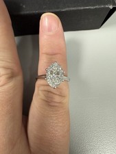 2.60 CT F VS1 Oval Lab-Grown Diamond Engagement Ring – IGI Certified – 14K White