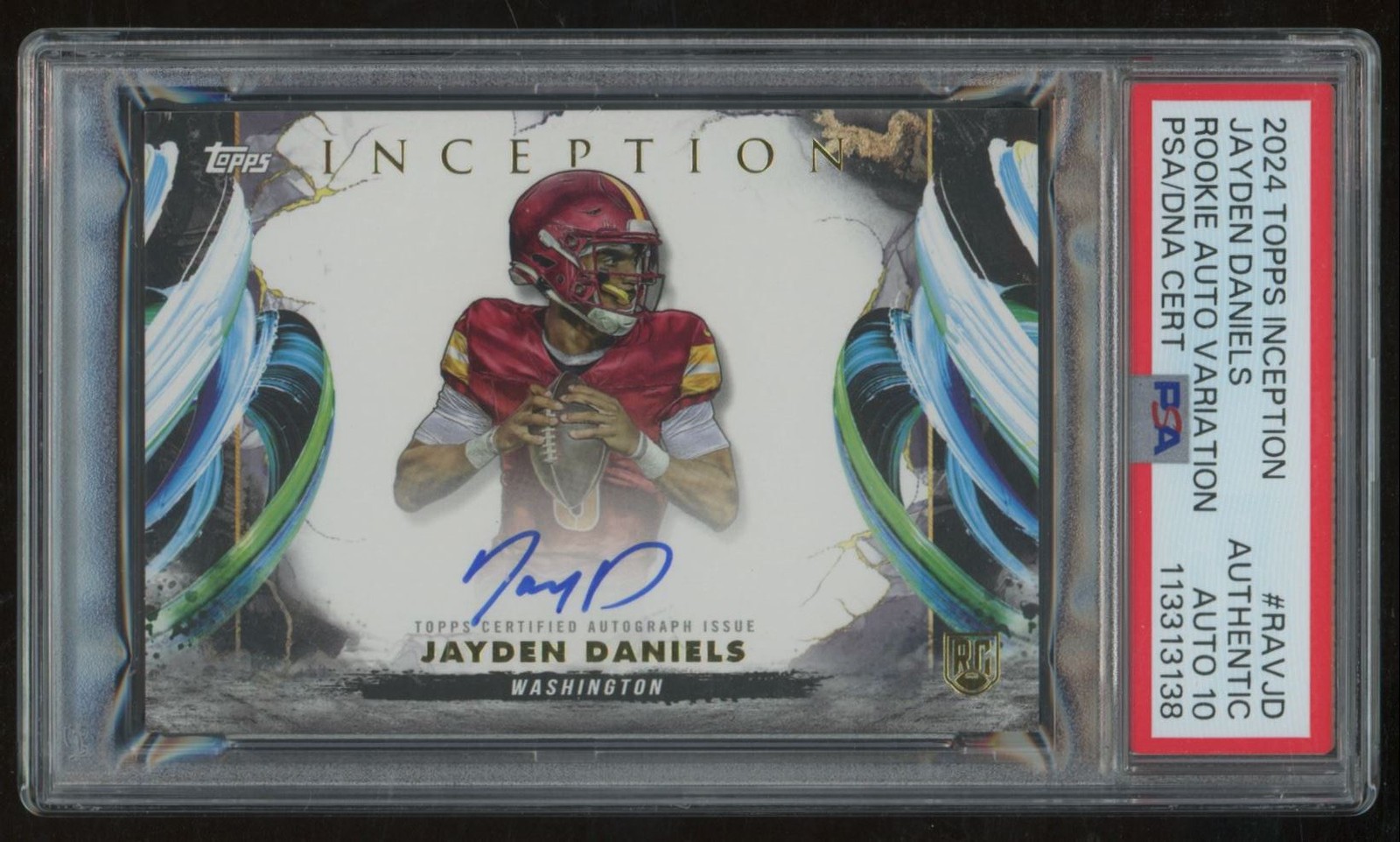 JAYDEN DANIELS 2024 INCEPTION ROOKIE VARIATIONS AUTO DNA/PSA 10