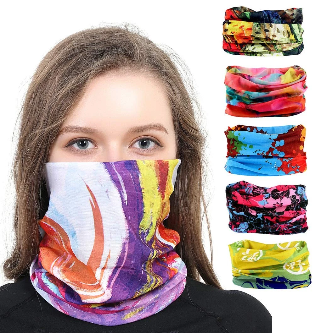 6PCS Outdoor Headband Elastic Seamless Bandana Neck Gaiter Scarf Sport Headwe...