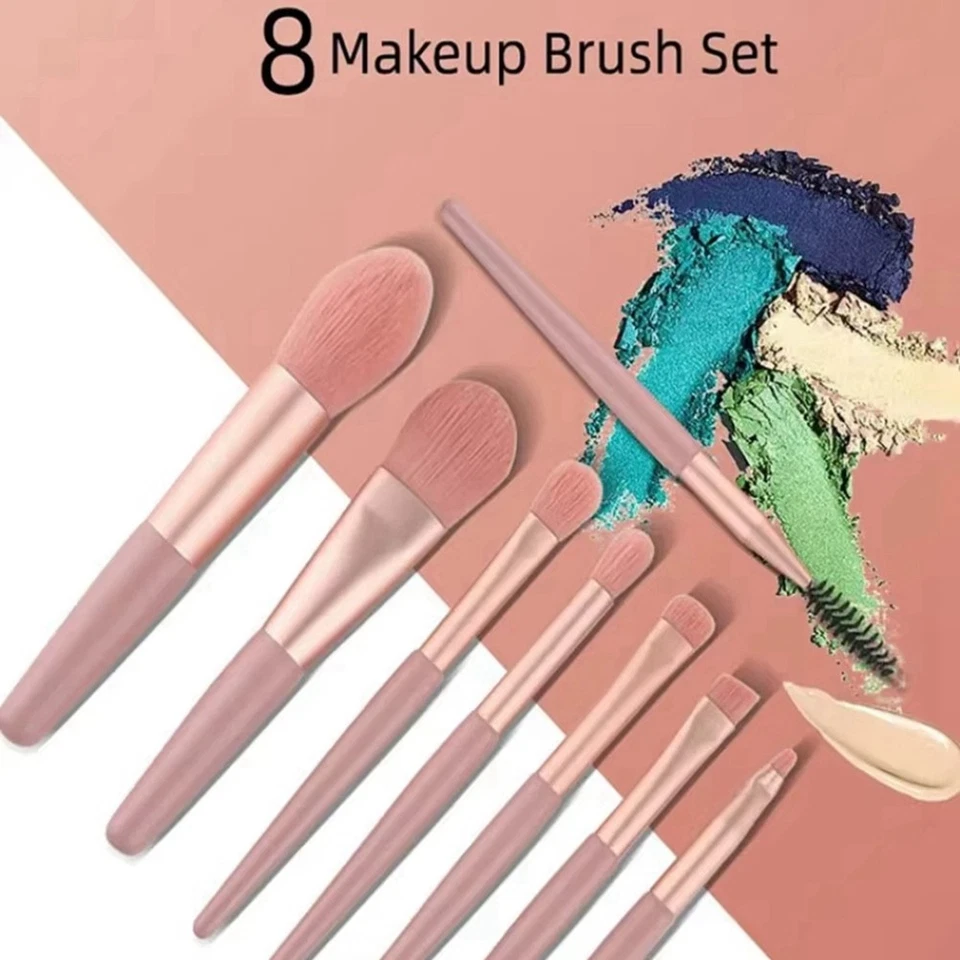 8-Teiliger Professioneller Make--Pinsel mit Aufbewahrungstasche, ein Unverz8206 - Bild 3 von 4