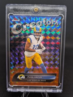 2025 Topps Finest Puka Nacua Creators #CR-18 Orange Geometric /25