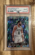 2024-25 Donruss Optic My House Jayson Tatum #7 Green Shock Prizm /149 PSA 10