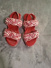 Anatolian Paris Sandals  Red White Size 6.5 (37) Dopemine Feminine 