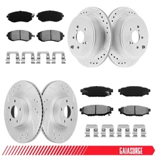 Front & Rear Drilled Brake Rotors + Pads Kit for Subaru Forester Impreza Outback