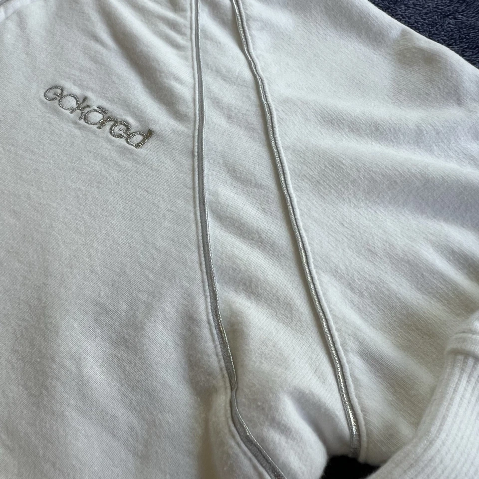 Sudadera con Capucha Recortada Roja Y2K Ecko De Colección Blanca Plata Logo Cremallera Estrás Corona S Foto 4 de 4