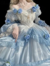 Lolita Sweet Princess Dress with Stitching Long Sleeve High Waist Ball Dress