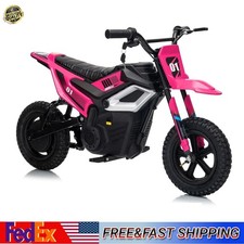 24V Ride on Dirt Bike Kids Electric Motorcycle Car 350W 13.67 MPH Rubber Wheel