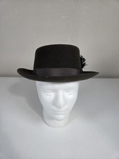 Vintage Dobbs Fifth Avenue Mens Dark Brown Wool Fedora Hat Feather sz 6 7/8