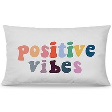 Positive Vibes Trendy Pillow Covers 12x20, Inspirational Pillow Covers,