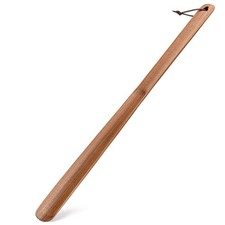 29.53 Inch Walnut Wood Extra Long Handled Shoe Horn Senior Shoe Helper