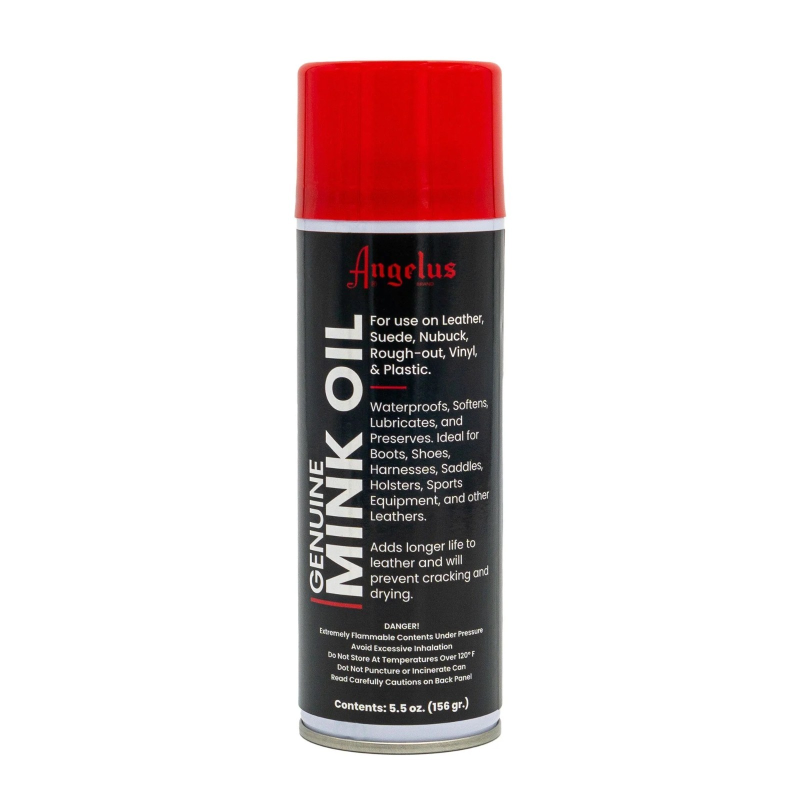 Angelus Mink Oil Aerosol - Waterproof Conditioner Suede Leather Boots Shoe 5.5oz