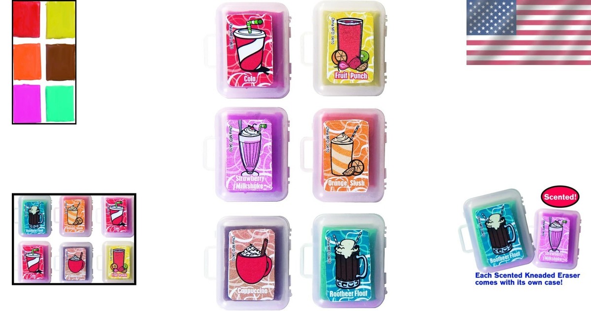 Durable Mini Food Scented Erasers Assorted Pack – 36 Delightful