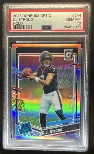 2023 Donruss Optic C.J. Stroud Holo Prizm Rated Rookie #244 Texans PSA 10