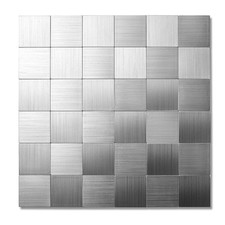 Yipscazo 20 Sheet Peel and Stick Backsplash Mosaic Tiles Stainless Steel Meta...