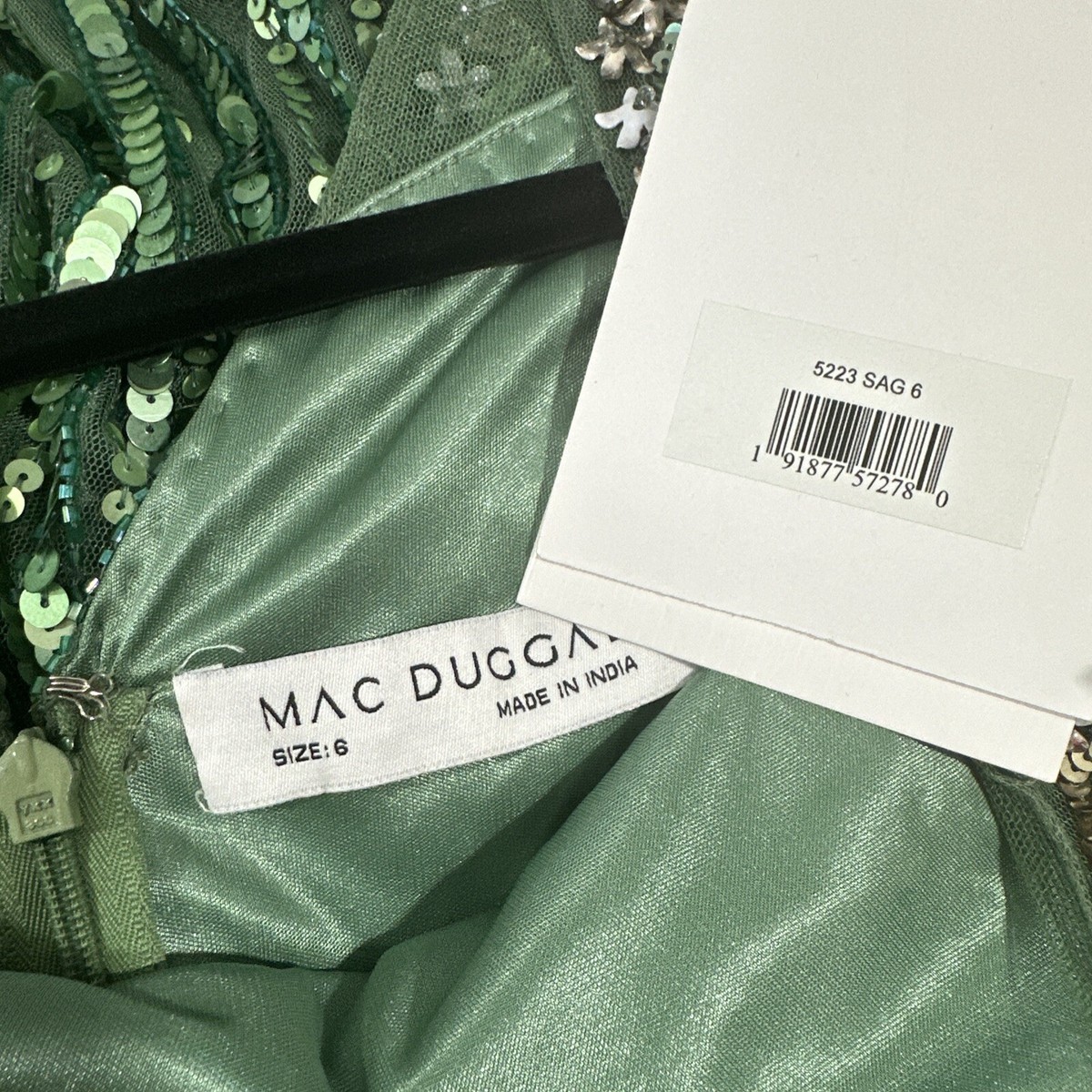 NWT$798 Mac Duggal [ 6 ] Sequin Floral Embellished Evening